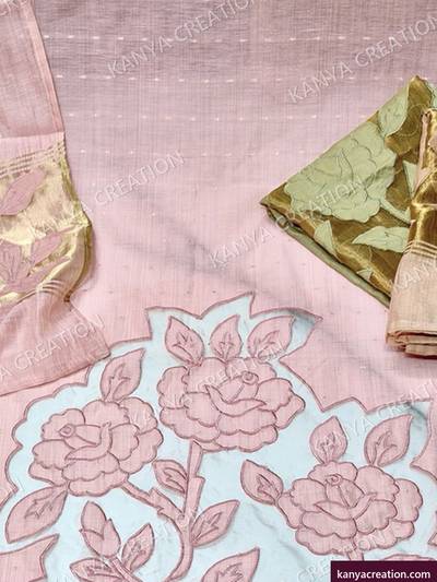 Grow Fancy 2027 (detail) — unstitched suit set with fancy embroidery by Kanya Creation, Ahmedabad